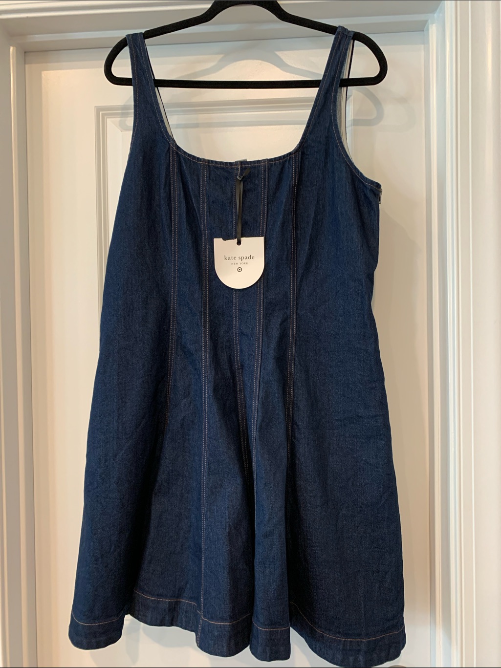 Kate Spade Dark Indigo Denim A-Line Dress Cotton 16 Nwt